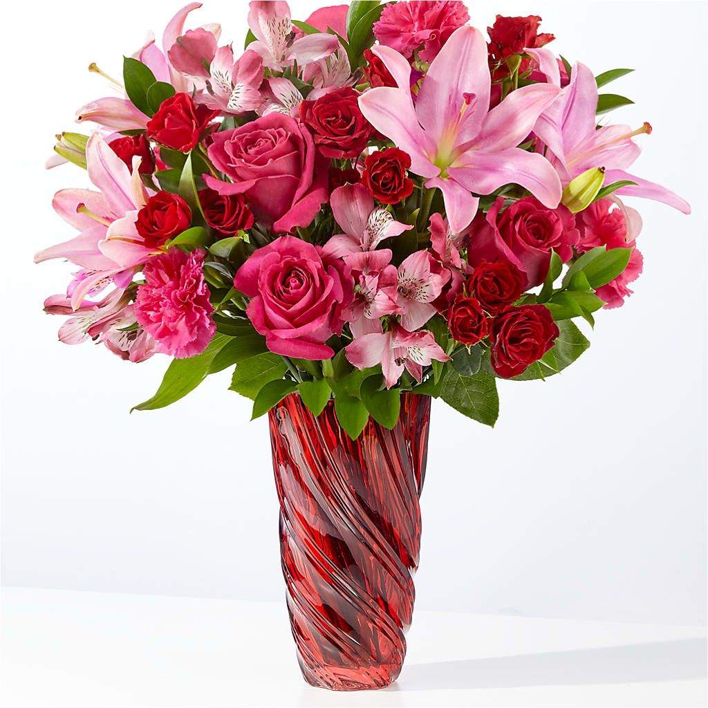 In Love Bouquet with Luxe Swirl Vase – Rhonda Wolke Designs, Ottawa OH