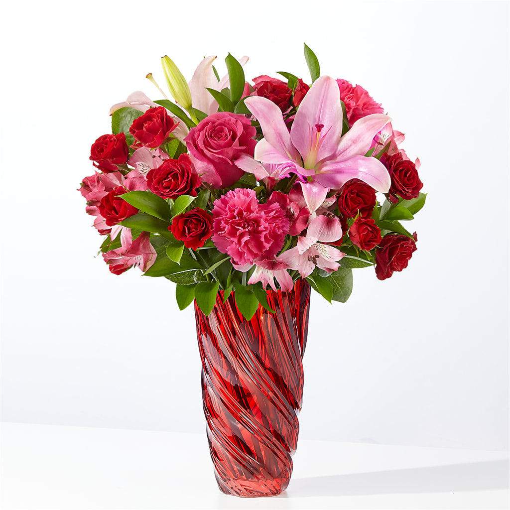In Love Bouquet with Luxe Swirl Vase – Rhonda Wolke Designs, Ottawa OH