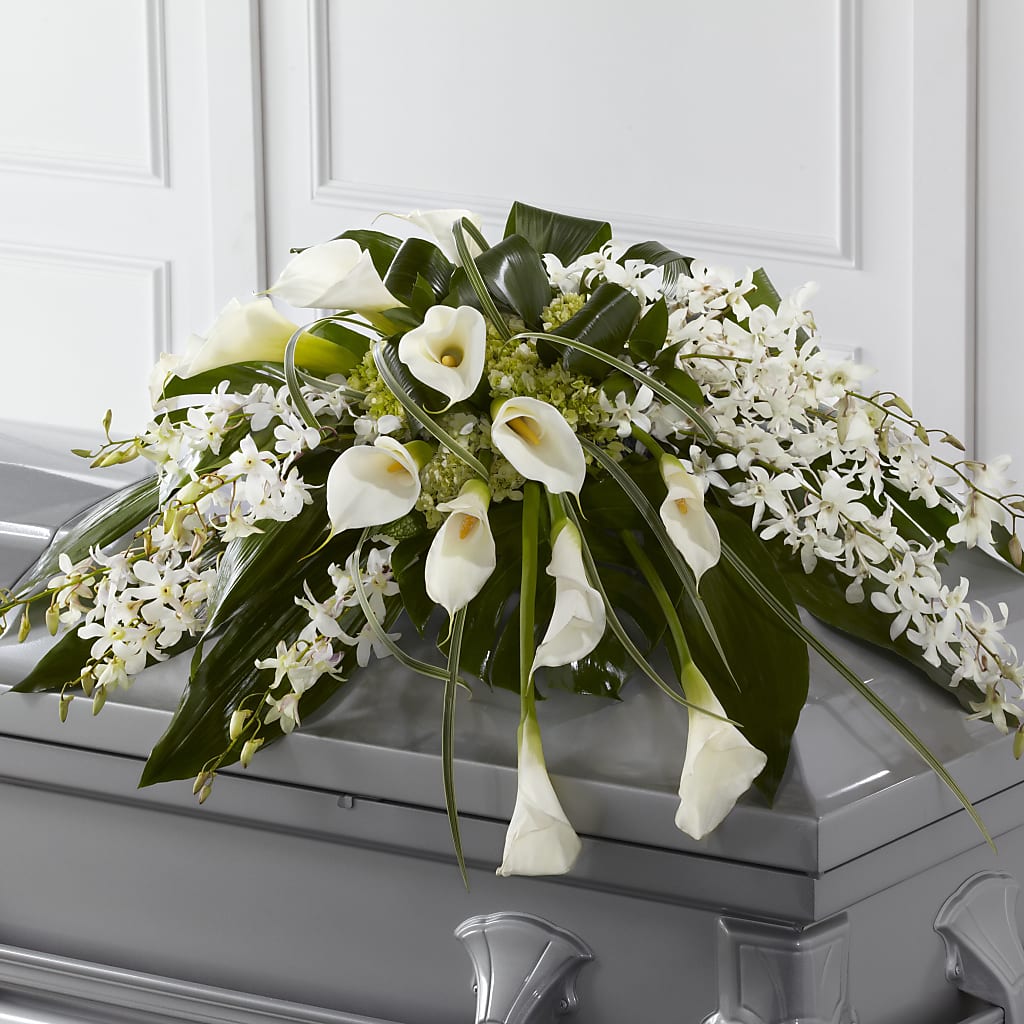 Angel Wings Casket Spray – Rhonda Wolke Designs, Ottawa OH