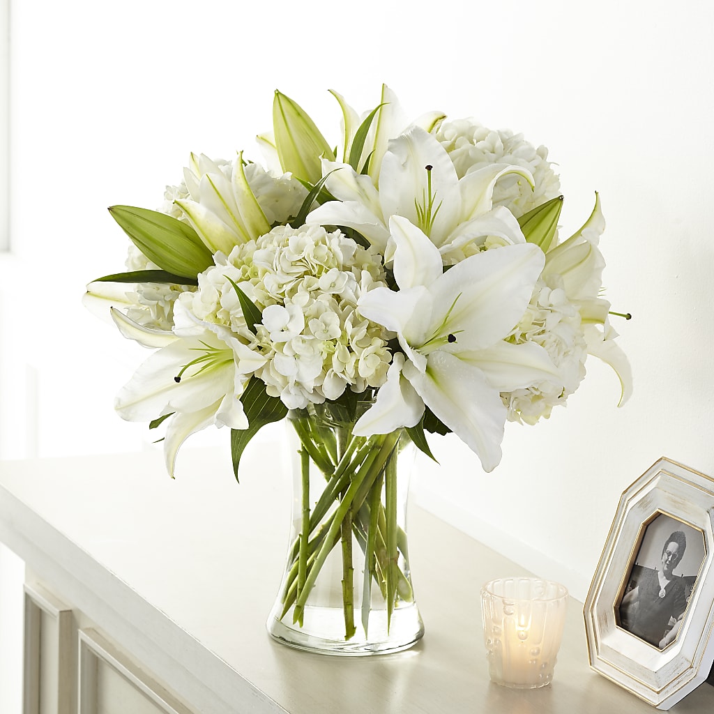 Compassionate Lily Bouquet – Rhonda Wolke Designs, Ottawa OH
