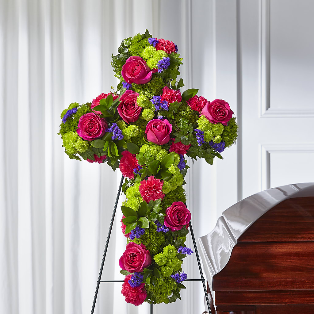 Tribute Rose Floral Cross – Rhonda Wolke Designs, Ottawa OH