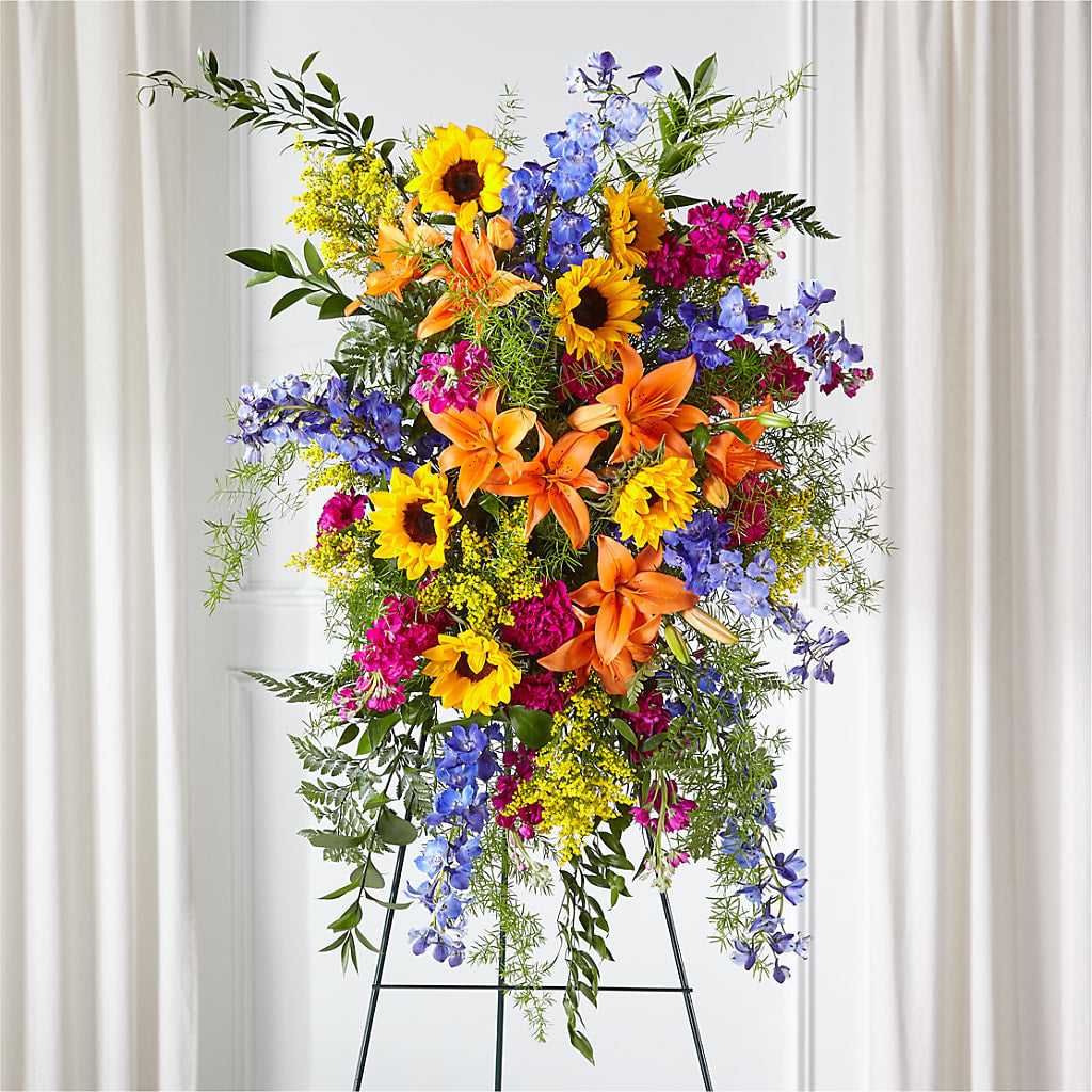 Sunlit Memories Standing Spray (Standard) – Rhonda Wolke Designs, Ottawa OH
