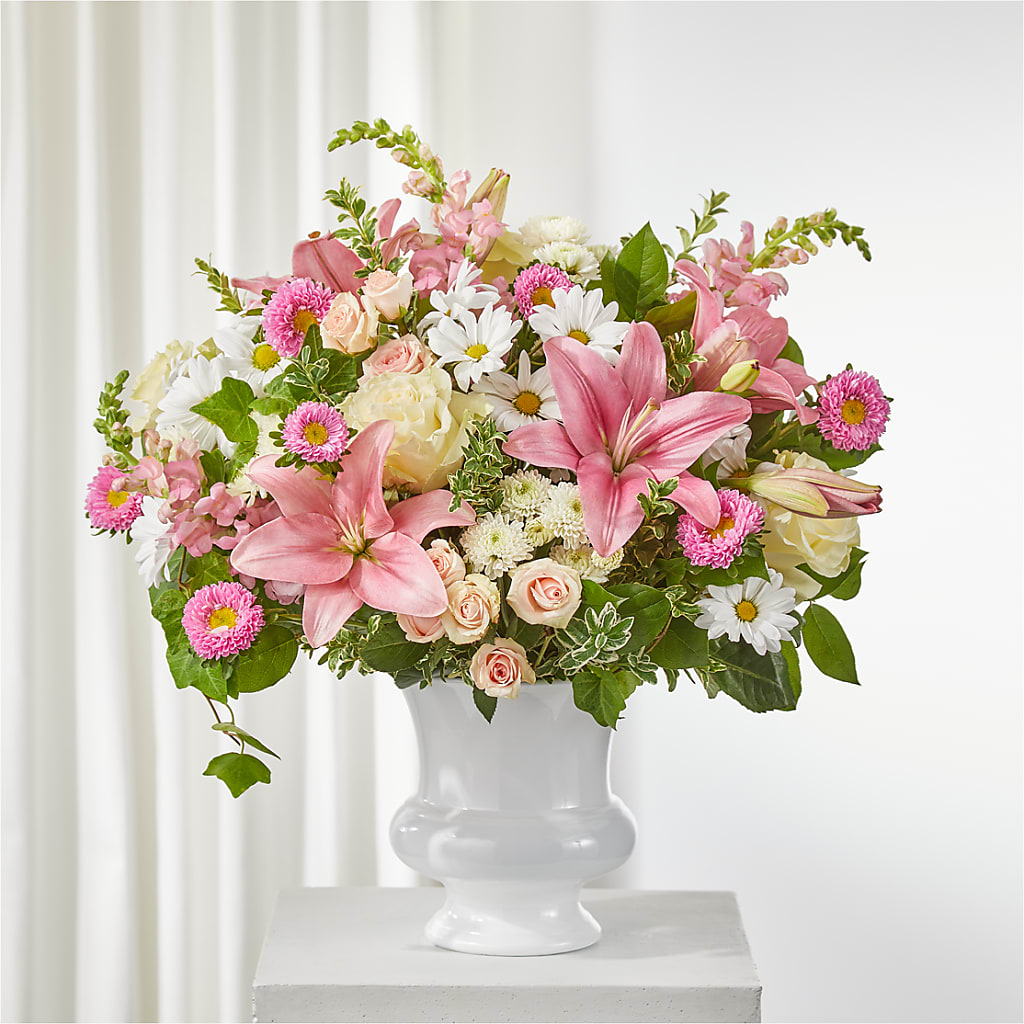 Empathetic Blooms Urn Arrangement – Rhonda Wolke Designs, Ottawa OH