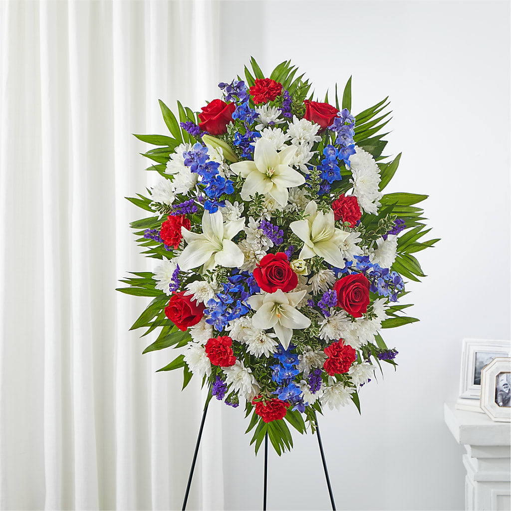 Cherished Service Standing Spray – Rhonda Wolke Designs, Ottawa OH