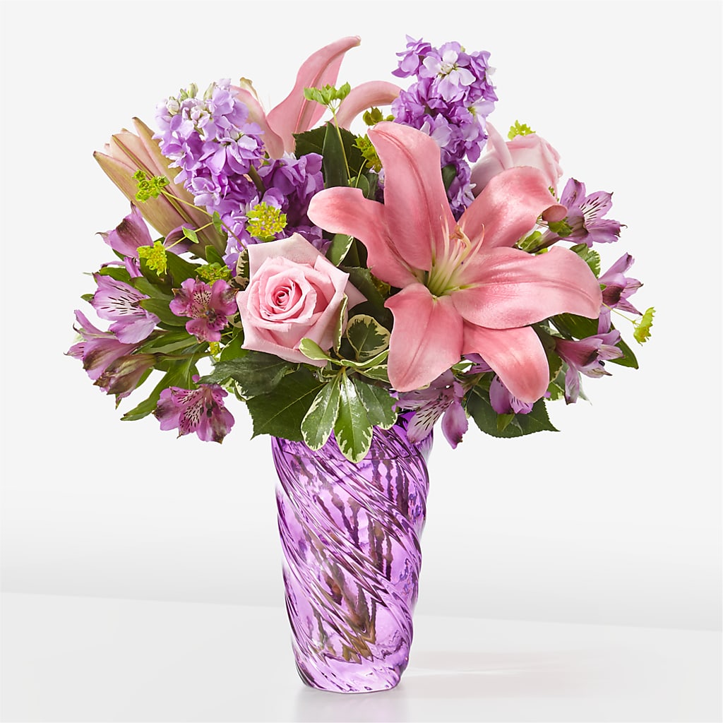 Precious Petals Bouquet with Luxe Swirl Vase – Rhonda Wolke Designs, Ottawa OH