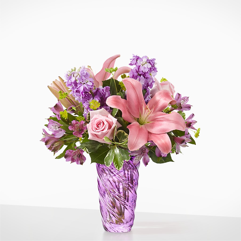 Precious Petals Bouquet with Luxe Swirl Vase – Rhonda Wolke Designs, Ottawa OH
