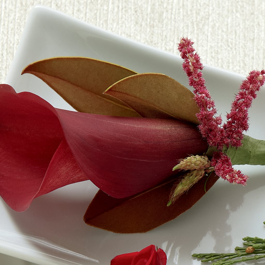 Red Calla Boutonniere – Rhonda Wolke Designs, Ottawa OH