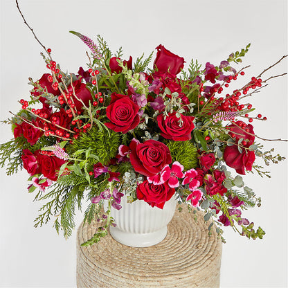 Big Red Bow Bouquet –  Rhonda Wolke Designs, Ottawa OH