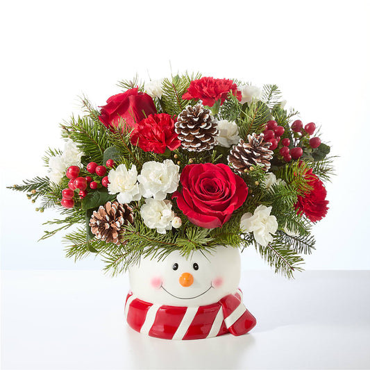 Jolly Snowman Bouquet –  Rhonda Wolke Designs, Ottawa OH