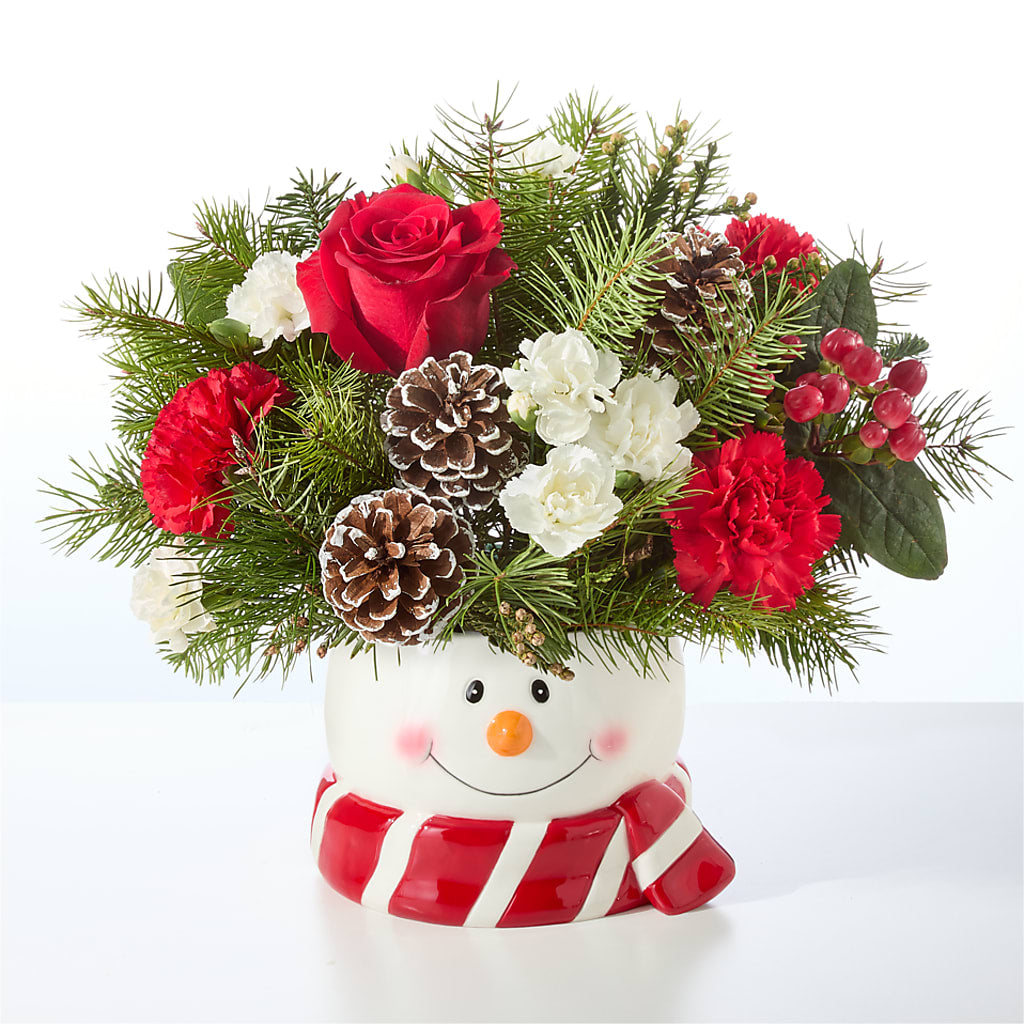 Jolly Snowman Bouquet –  Rhonda Wolke Designs, Ottawa OH