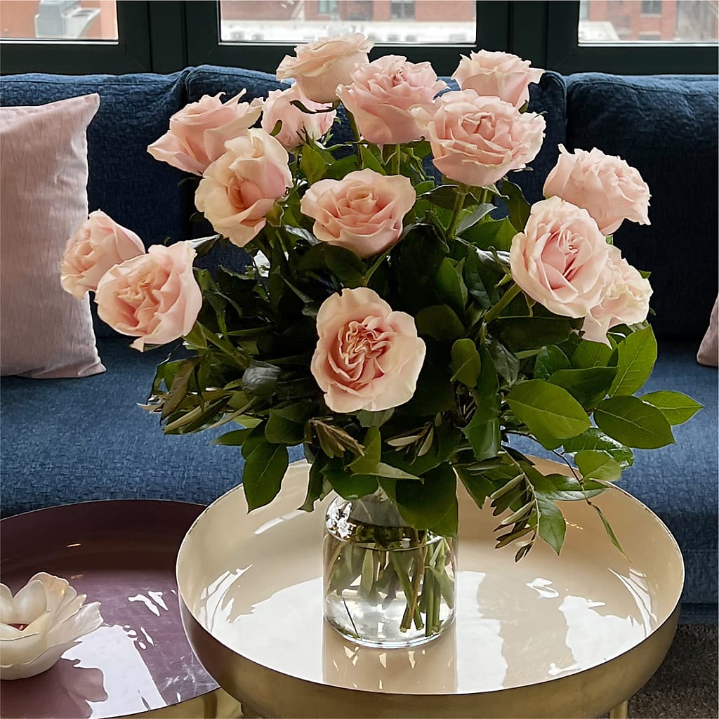 Long Stem Pink Rose Bouquet –  Rhonda Wolke Designs, Ottawa OH