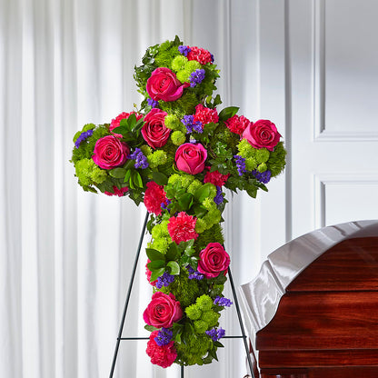 Tribute Rose Floral Cross –  Rhonda Wolke Designs, Ottawa OH