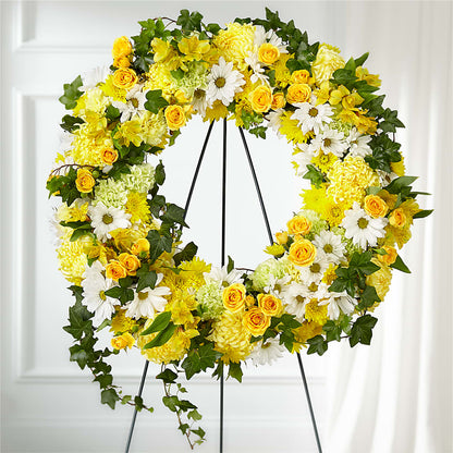 Golden Remembrance Wreath –  Rhonda Wolke Designs, Ottawa OH