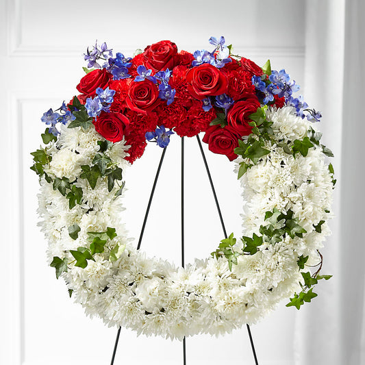 Patriotic Passion Wreath –  Rhonda Wolke Designs, Ottawa OH