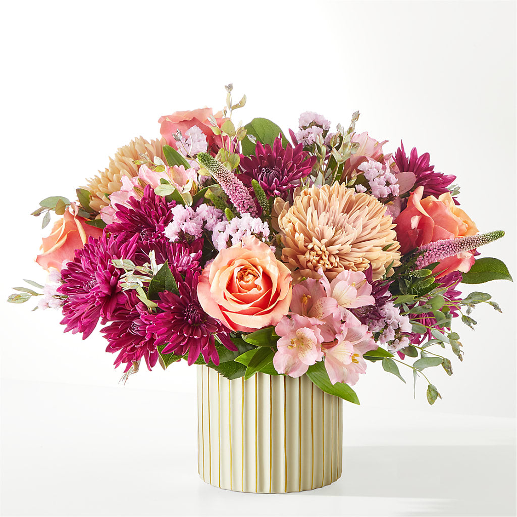 Berry Cobbler Bouquet with Ivory Vase –  Rhonda Wolke Designs, Ottawa OH