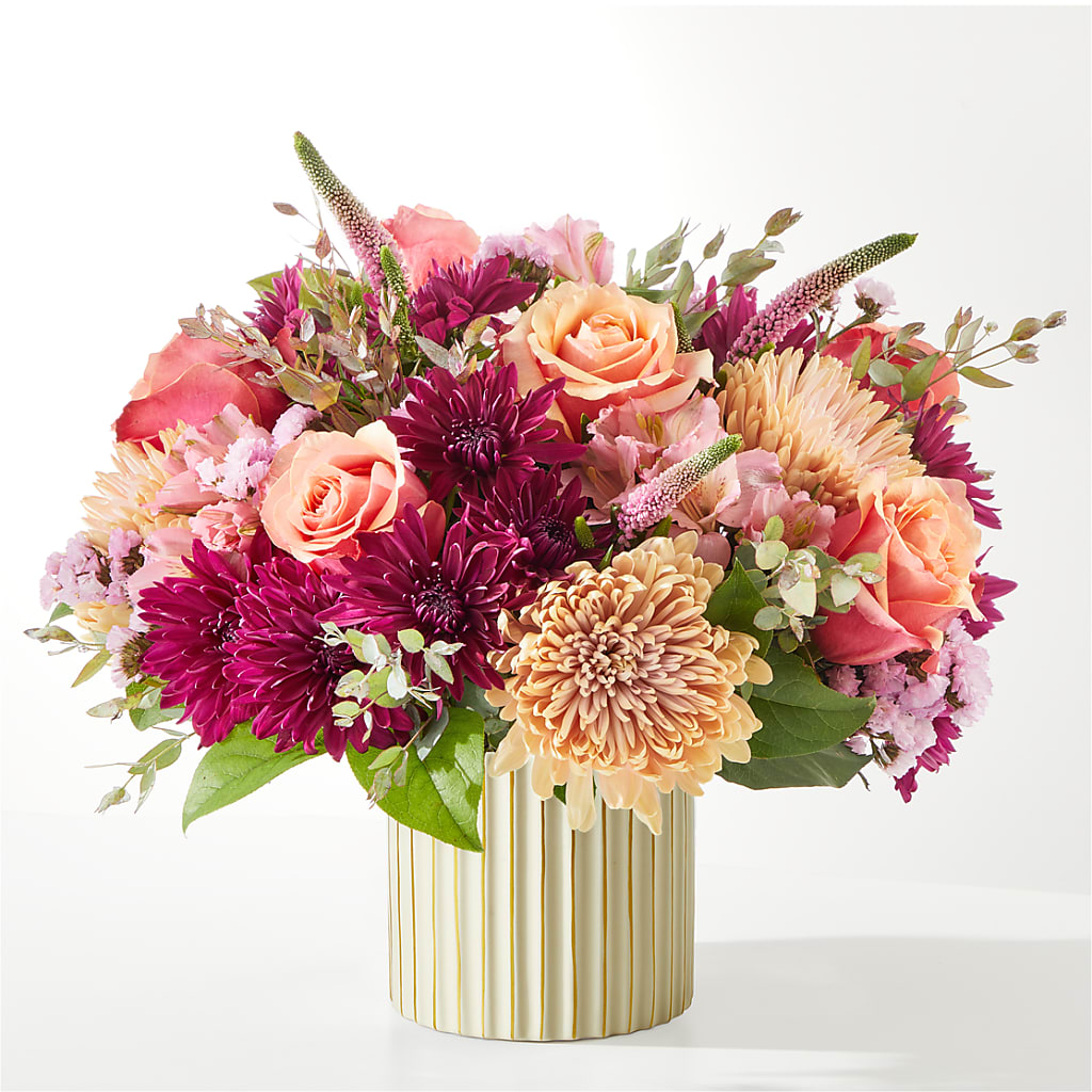 Berry Cobbler Bouquet with Ivory Vase –  Rhonda Wolke Designs, Ottawa OH