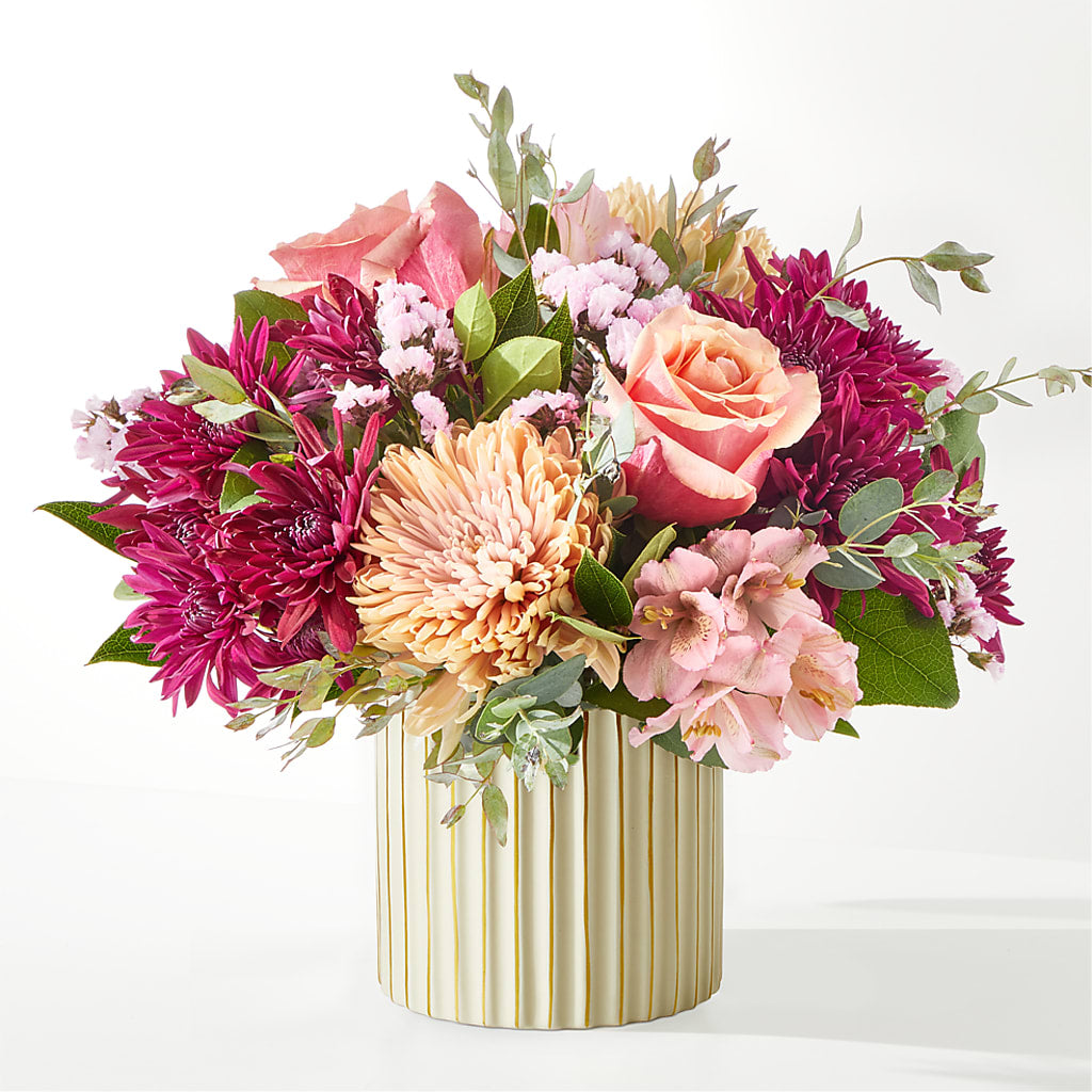 Berry Cobbler Bouquet with Ivory Vase –  Rhonda Wolke Designs, Ottawa OH