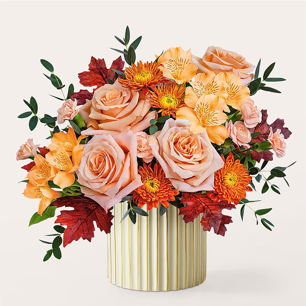 Spiced Latte Bouquet with Ivory Vase –  Rhonda Wolke Designs, Ottawa OH
