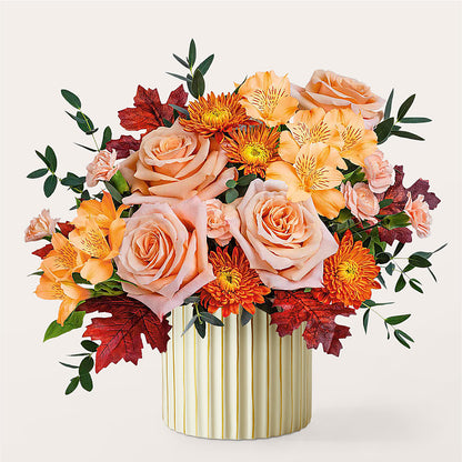 Spiced Latte Bouquet with Ivory Vase –  Rhonda Wolke Designs, Ottawa OH
