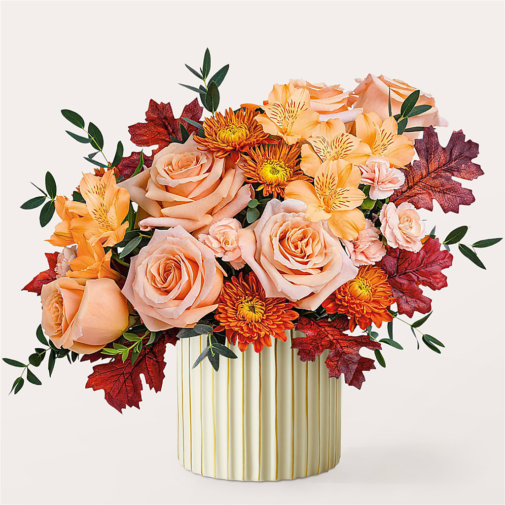 Spiced Latte Bouquet with Ivory Vase –  Rhonda Wolke Designs, Ottawa OH