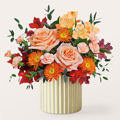 Spiced Latte Bouquet with Ivory Vase –  Rhonda Wolke Designs, Ottawa OH
