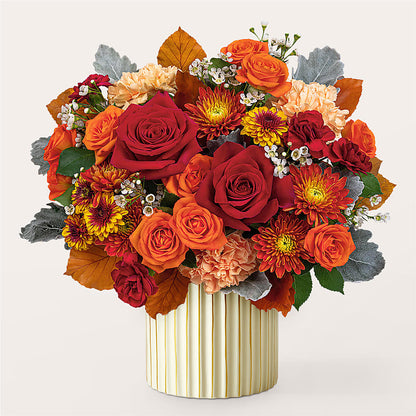 Merlot Bouquet with Ivory Vase –  Rhonda Wolke Designs, Ottawa OH