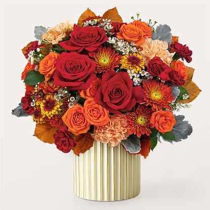 Merlot Bouquet with Ivory Vase –  Rhonda Wolke Designs, Ottawa OH