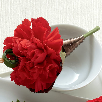 Red Carnation Boutonniere –  Rhonda Wolke Designs, Ottawa OH
