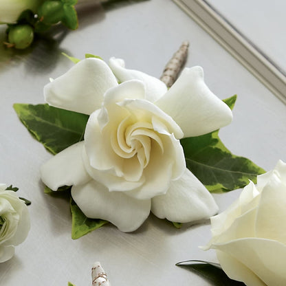 Gardenia Boutonniere –  Rhonda Wolke Designs, Ottawa OH